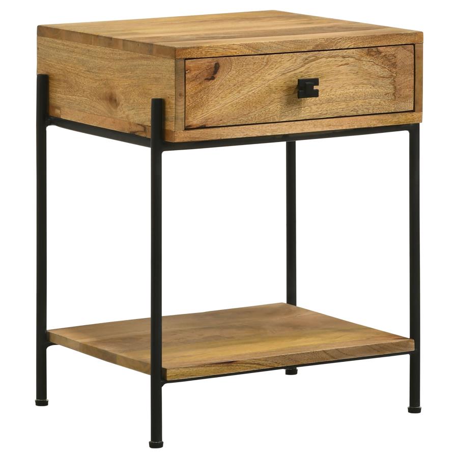 (image for) Declan 1-drawer Wood Accent Side Table Natural Mango