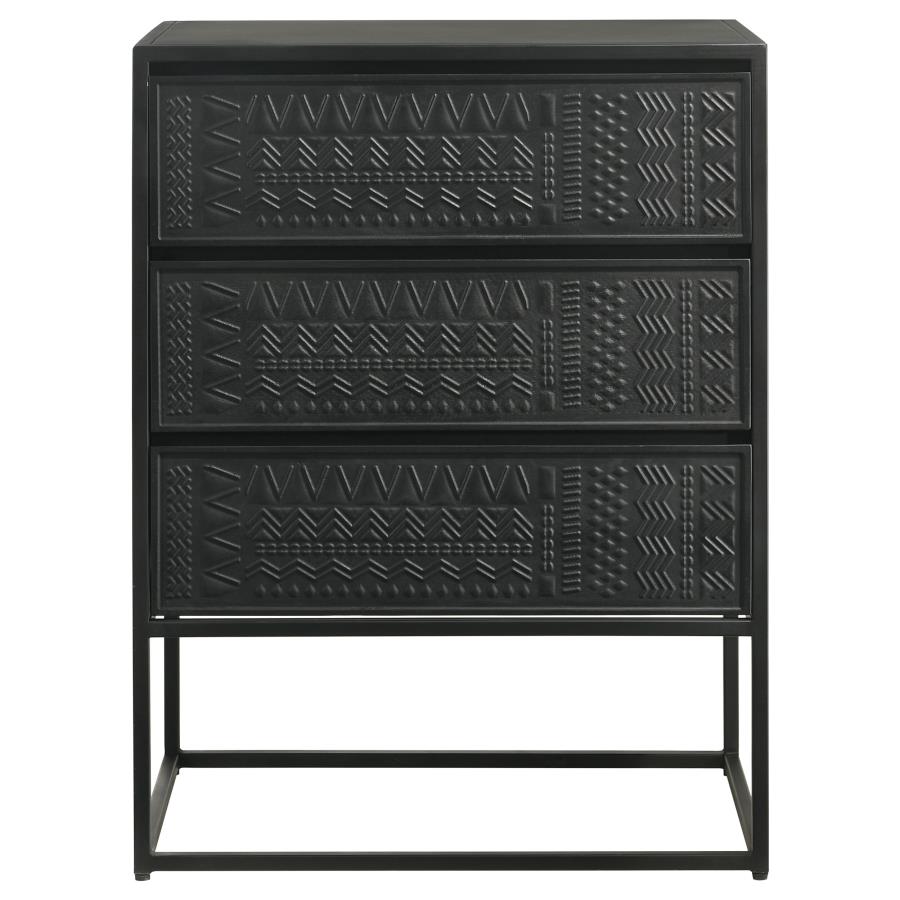 (image for) Alcoa 3-drawer Multi-Purpose Tall Accent Cabinet Black