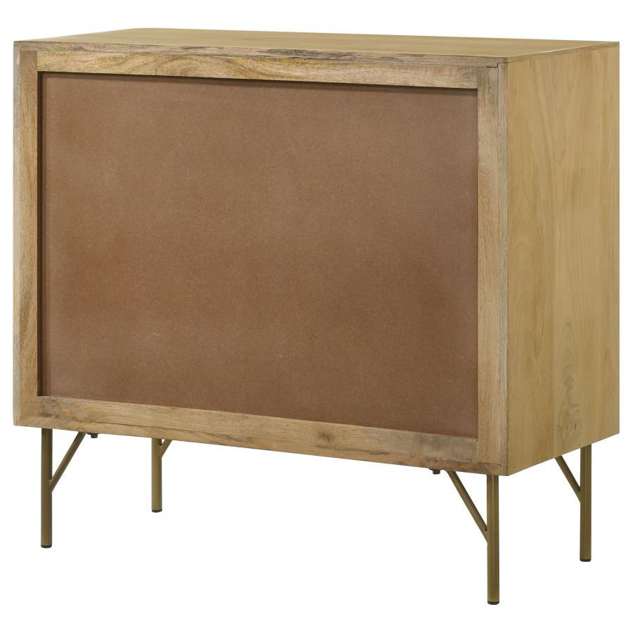 (image for) Zamora 3-drawer Wood Accent Cabinet with Woven Cane Natural