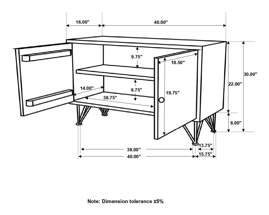 (image for) Macon 2-door Sheesham Wood Storage Accent Cabinet Grey