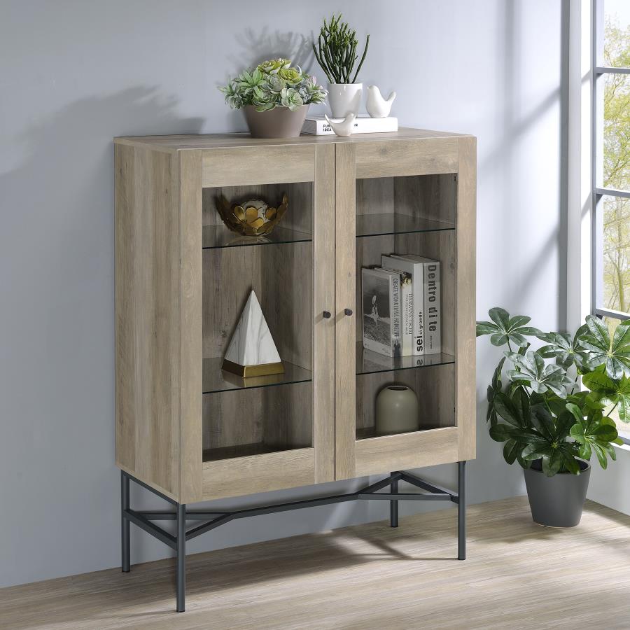 (image for) Bonilla 2-door Engineered Wood Cabinet Distressed Pine