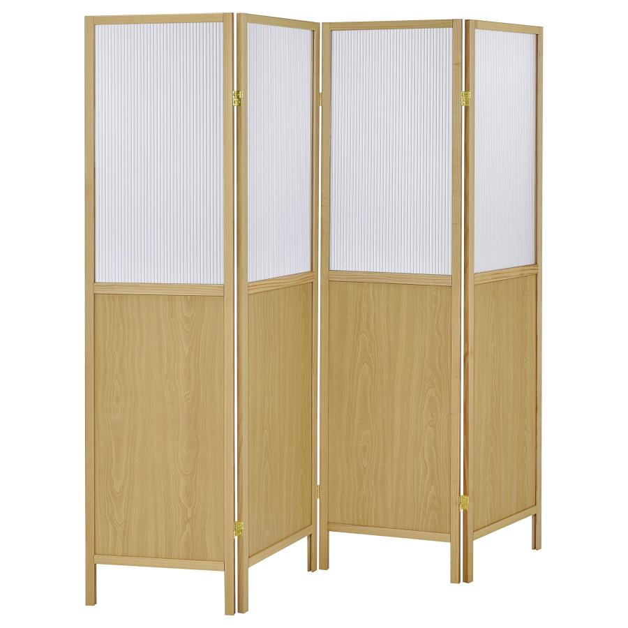 (image for) Mattison 4-Panel Room Divider Folding Shoji Screen Natural