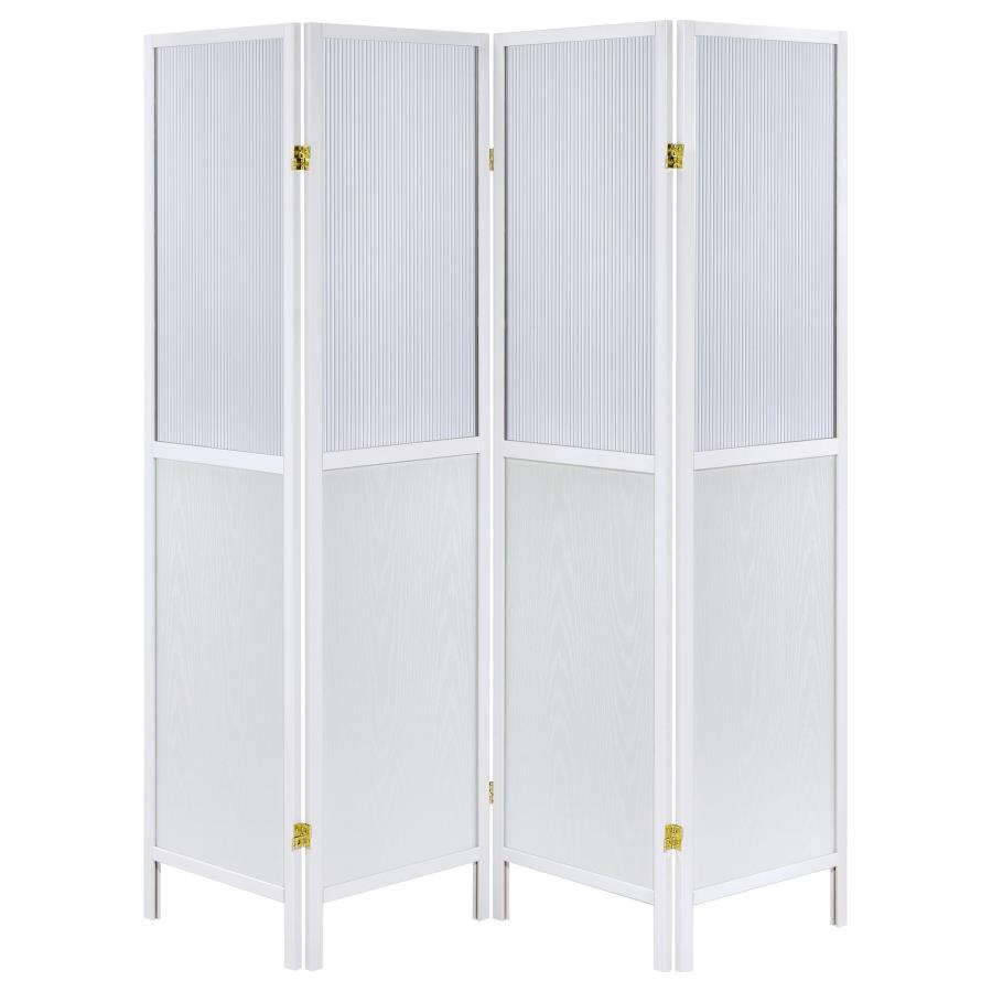 (image for) Mattison 4-Panel Room Divider Folding Shoji Screen White