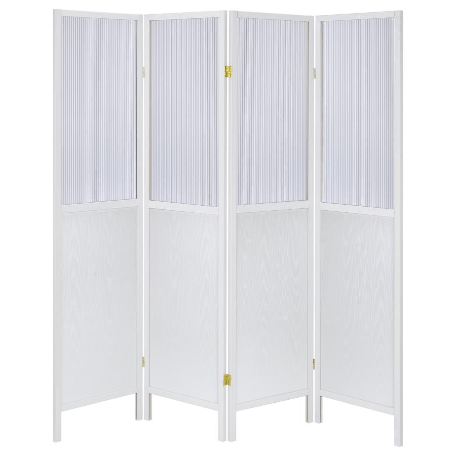 (image for) Mattison 4-Panel Room Divider Folding Shoji Screen White