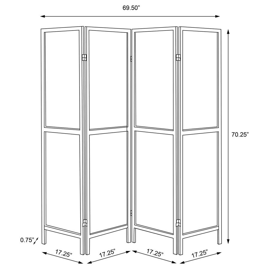 (image for) Mattison 4-Panel Room Divider Folding Shoji Screen White