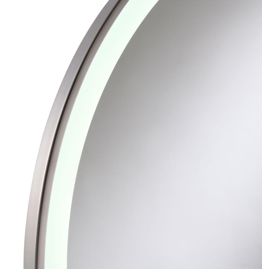 (image for) Jocelyn Round LED Vanity Mirror White Marble Base Chrome