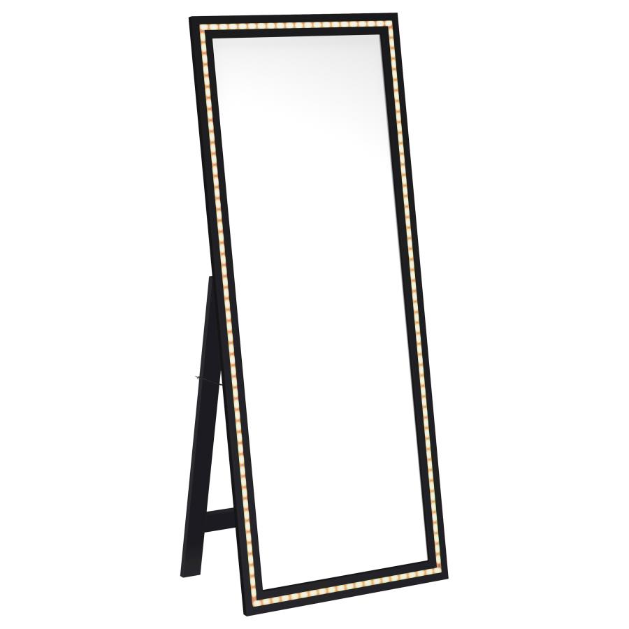 (image for) Windrose 28 x 67 Inch Tempered LED Standing Mirror Black