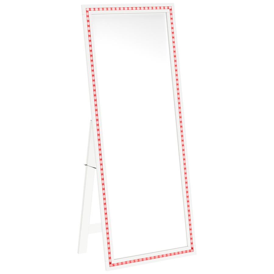 (image for) Windrose 28 x 67 Inch Tempered LED Standing Mirror White