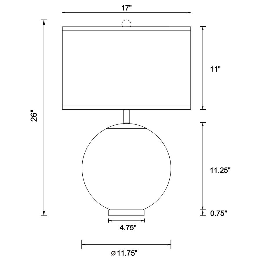 (image for) Kenny 27-inch Drum Shade Clear Glass Table Lamp Brass