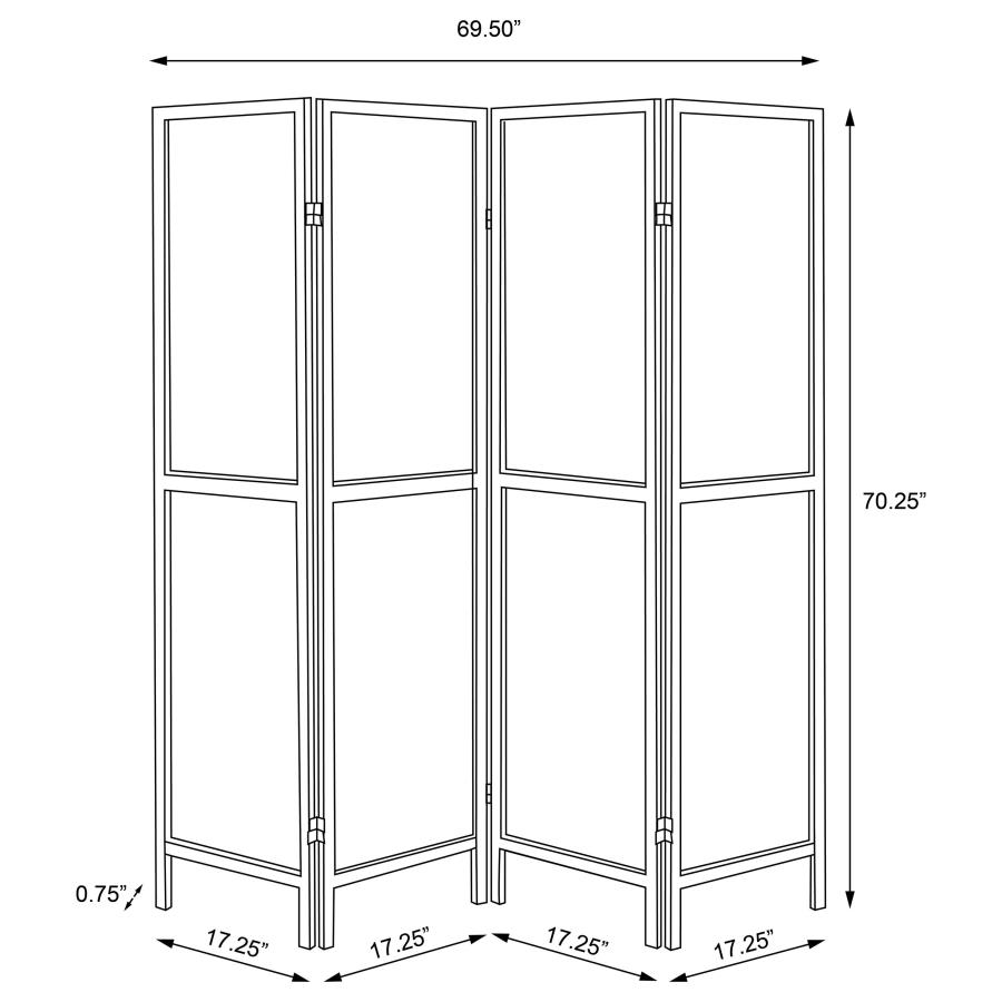 (image for) Deepika 4-Panel Room Divider Folding Screen Grey Driftwood