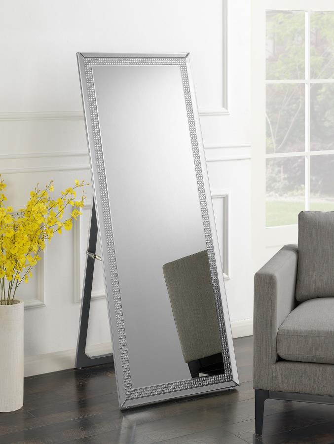 (image for) Giddish 24 x 64 Inch Full Length Standing Mirror Silver