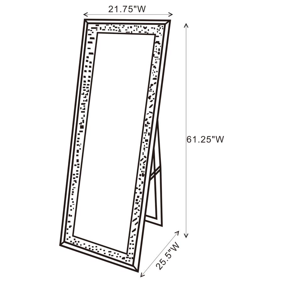 (image for) Carisi 22 x 61 Inch Crystal Acrylic Standing Mirror Silver