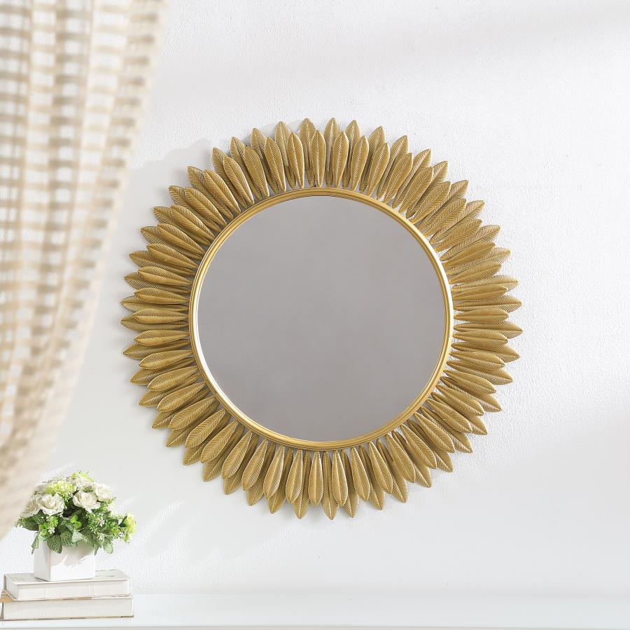 (image for) Tuscany 35 x 35 Inch Sunburst Wall Mirror Gold