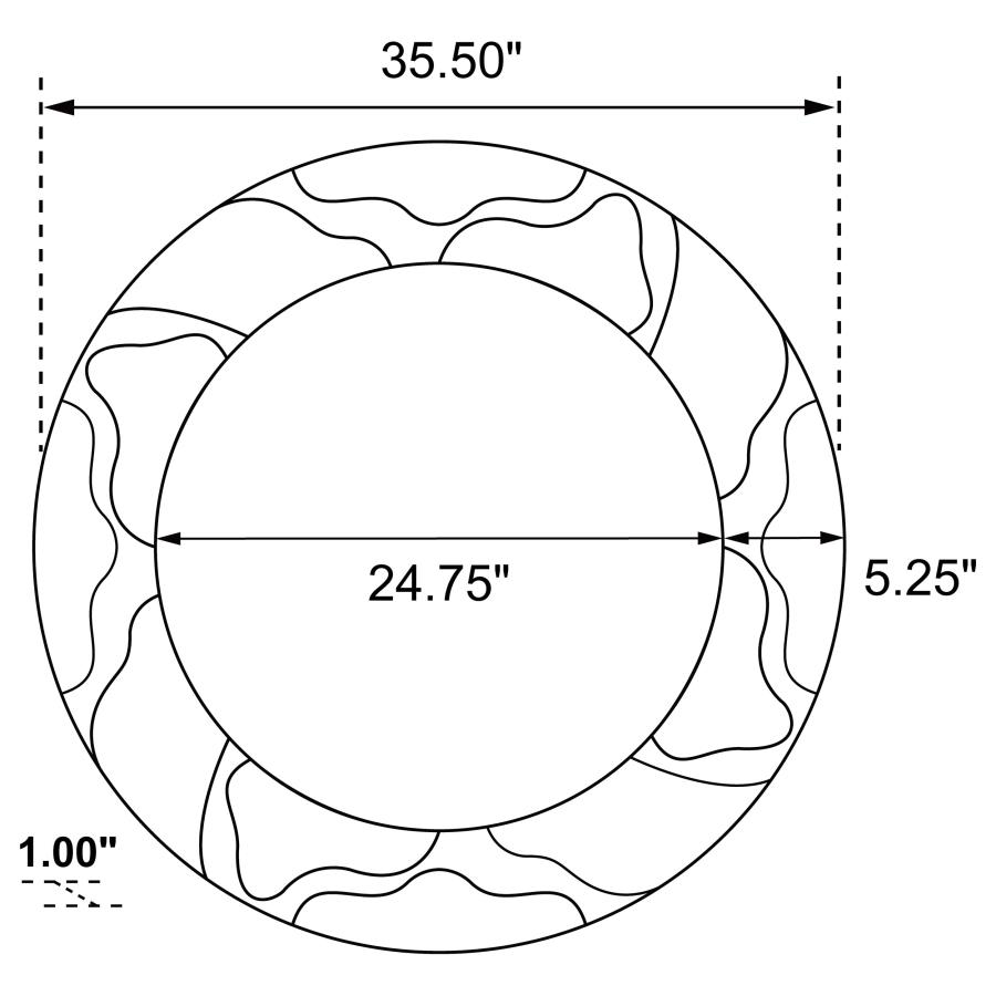 (image for) Dorinda 36 x 36 Inch Round Kintsugi Style Wall Mirror Gold