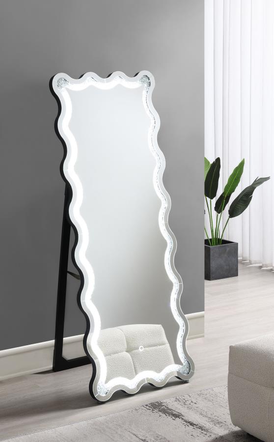 (image for) Brixey 24 x 63 Inch LED Lighting Standing Floor Mirror Black