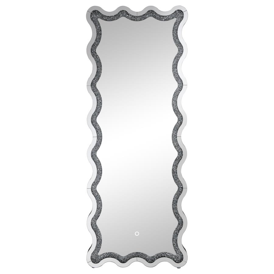 (image for) Brixey 24 x 63 Inch LED Lighting Standing Floor Mirror Black