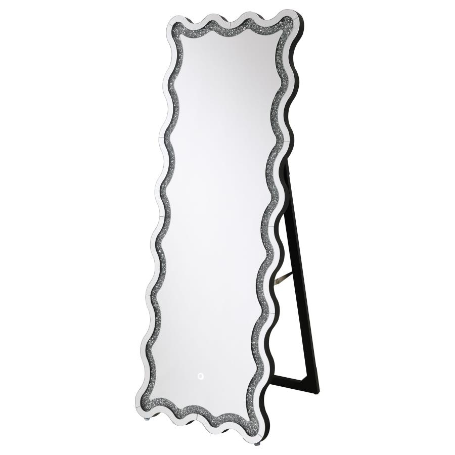 (image for) Brixey 24 x 63 Inch LED Lighting Standing Floor Mirror Black