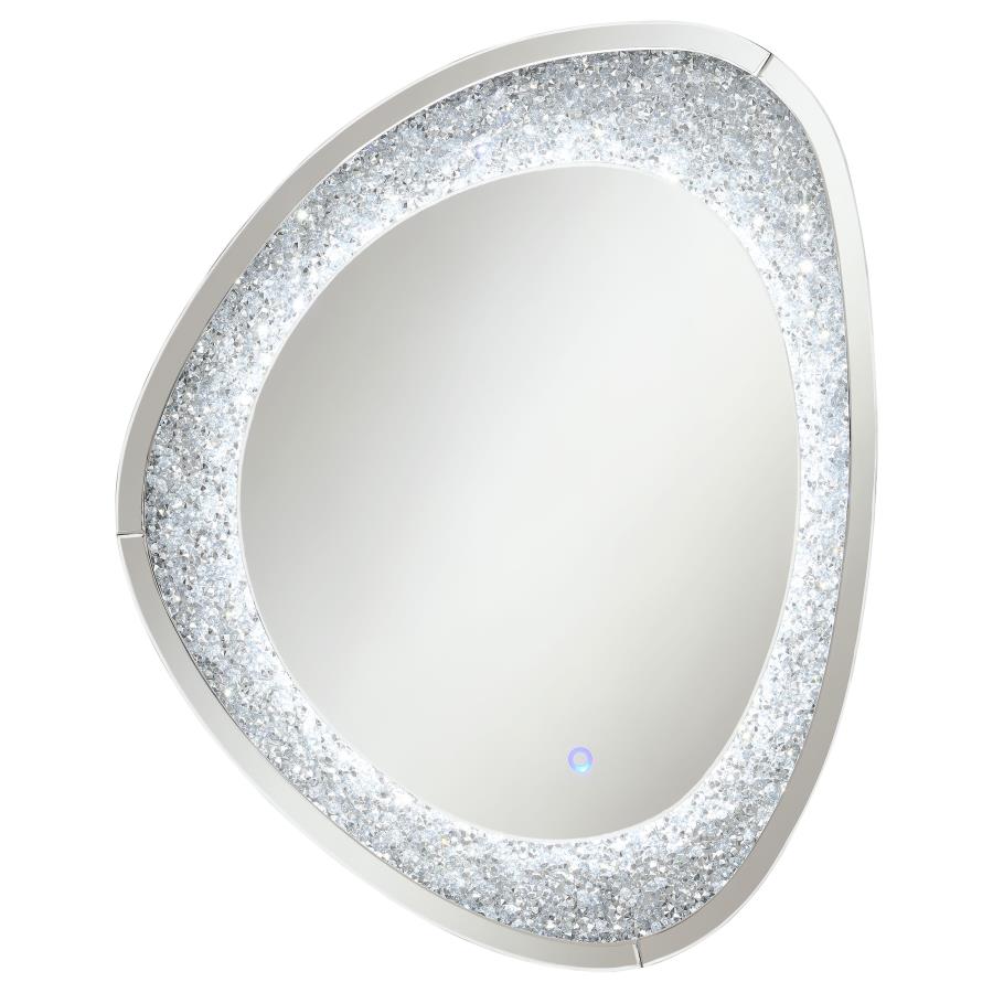 (image for) Mirage 32 x 39 Inch Acrylic Crystal LED Wall Mirror Silver