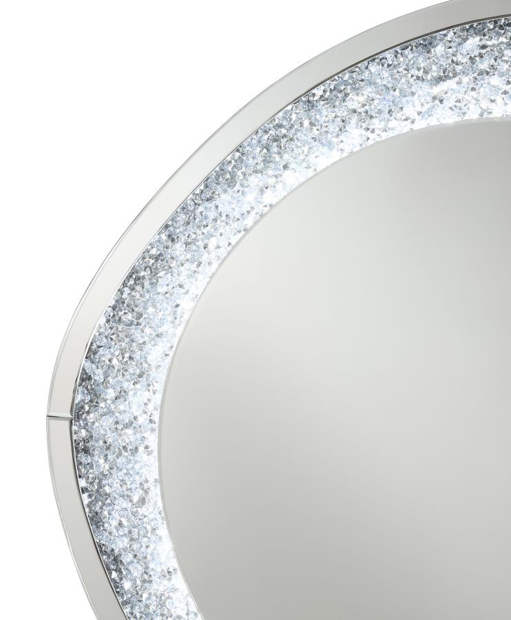 (image for) Mirage 32 x 39 Inch Acrylic Crystal LED Wall Mirror Silver