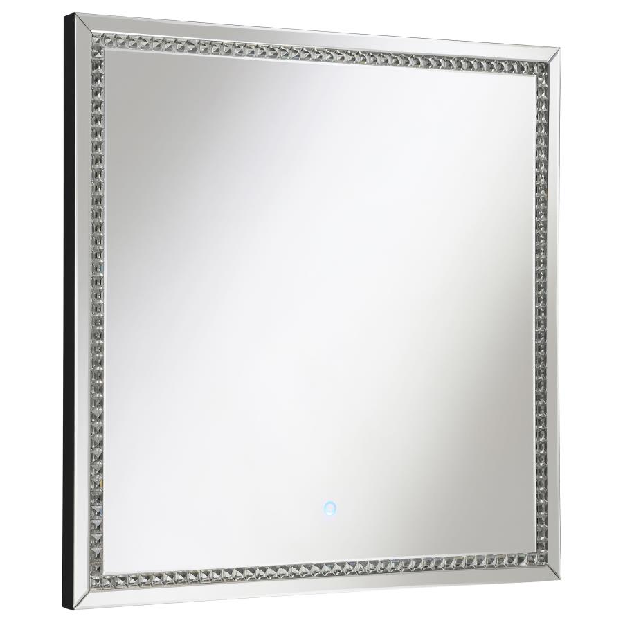 (image for) Noelle 39 x 39 Inch Wall Mirror with LED Lighting Silver