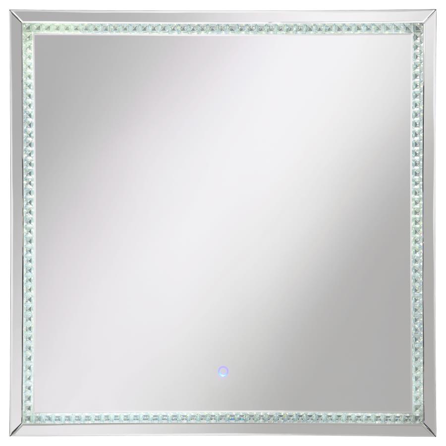 (image for) Noelle 39 x 39 Inch Wall Mirror with LED Lighting Silver