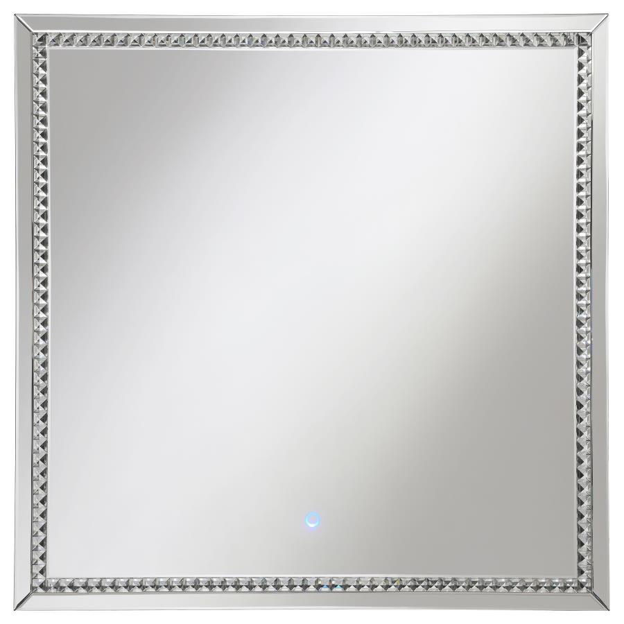 (image for) Noelle 39 x 39 Inch Wall Mirror with LED Lighting Silver