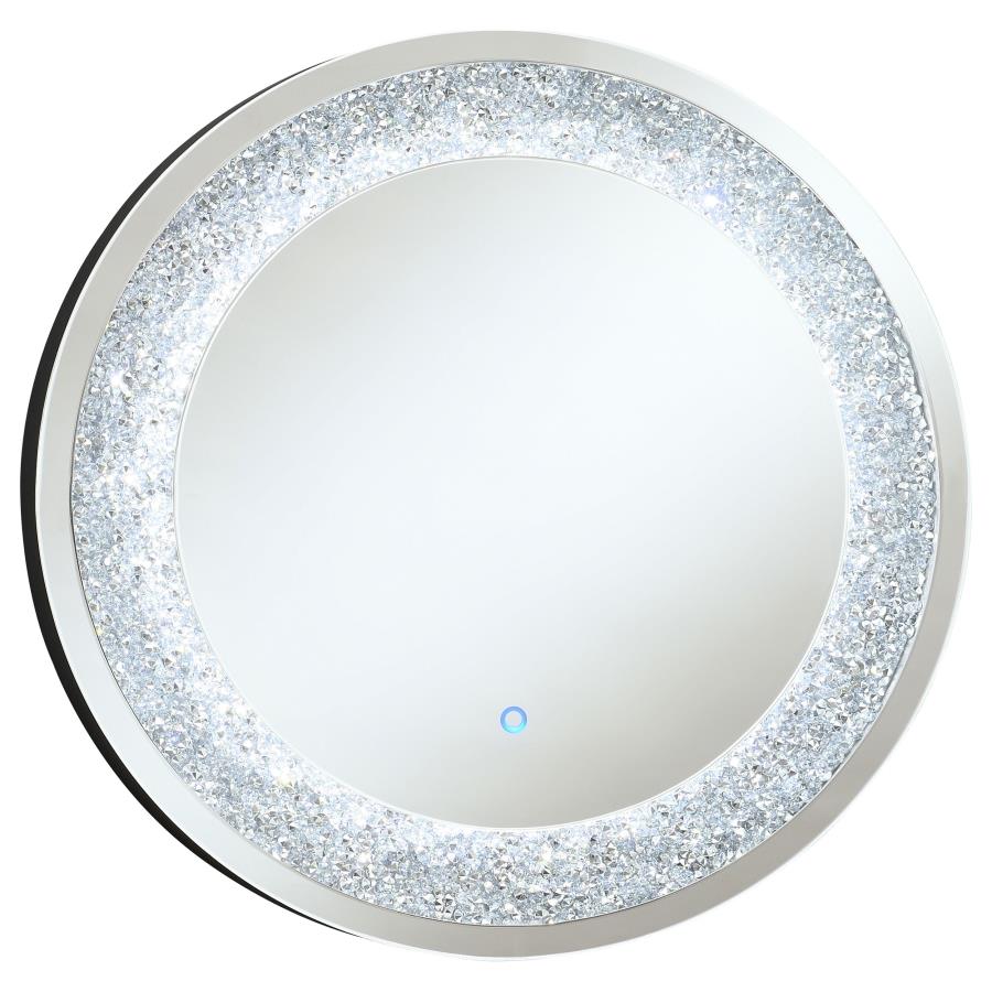 (image for) Landar 32 x 32 Inch Round LED Light Wall Mirror Silver