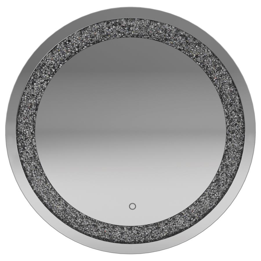 (image for) Landar 32 x 32 Inch Round LED Light Wall Mirror Silver