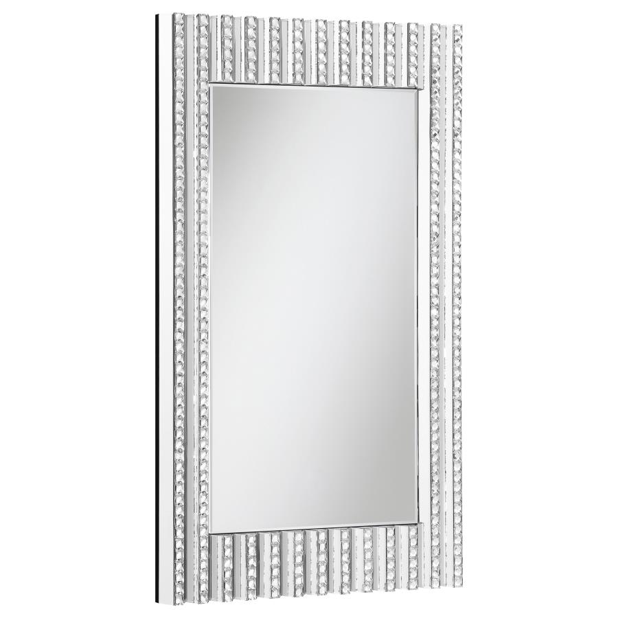 (image for) Aideen 32 x 47 Inch Acrylic Crystal Wall Mirror Silver