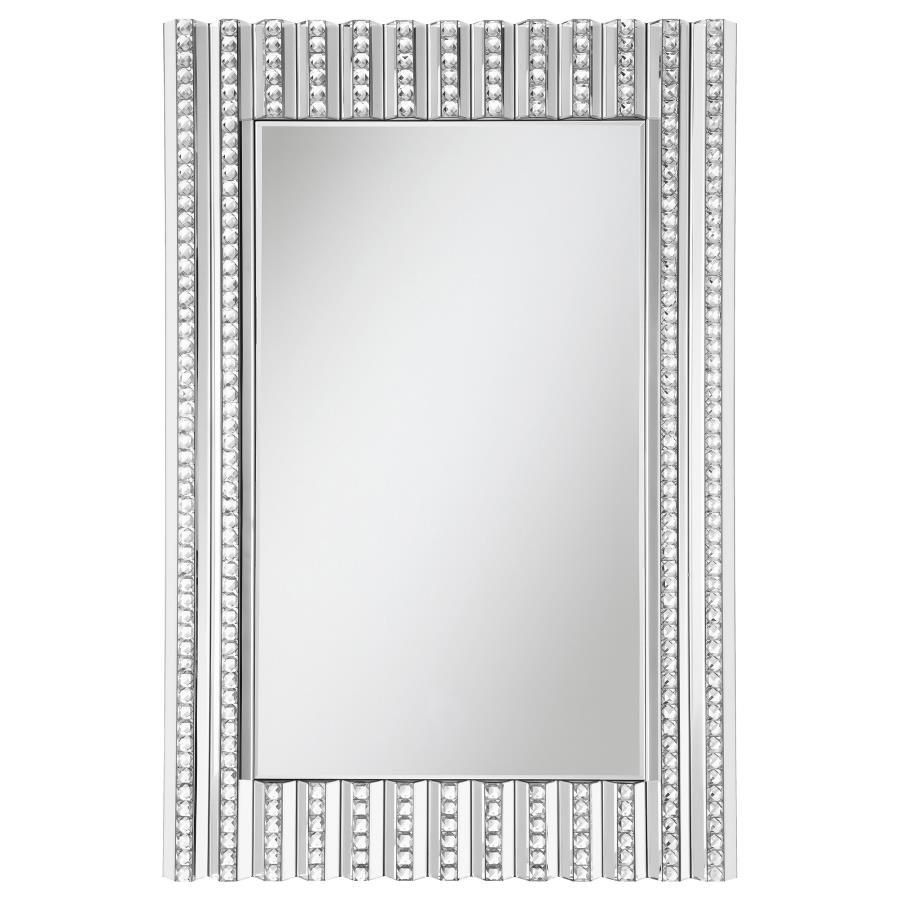 (image for) Aideen 32 x 47 Inch Acrylic Crystal Wall Mirror Silver