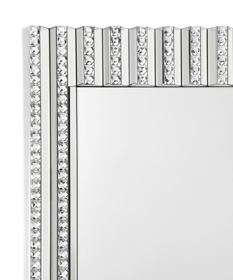 (image for) Aideen 32 x 47 Inch Acrylic Crystal Wall Mirror Silver