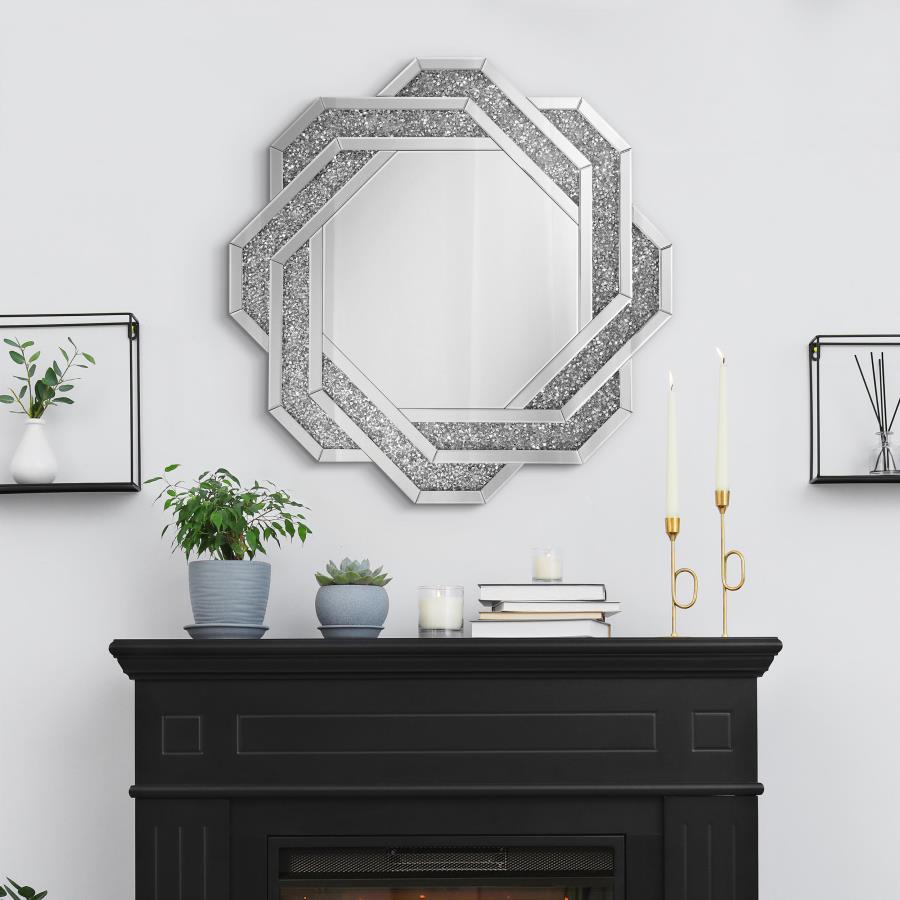 (image for) Mikayla 40 x 40 Inch Braided Frame Wall Mirror Silver