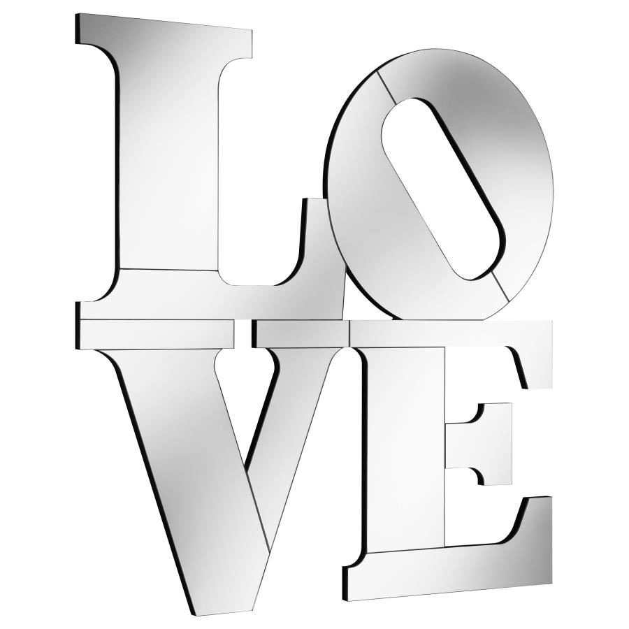 (image for) Keiran 40 x 40 Inch LOVE Lettered Wall Mirror Silver