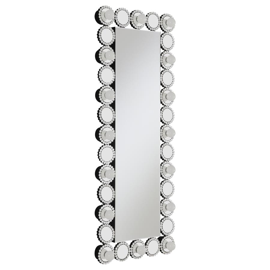 (image for) Aghes 24 x 62 Inch Wall Mirror with Lighting Silver - Click Image to Close