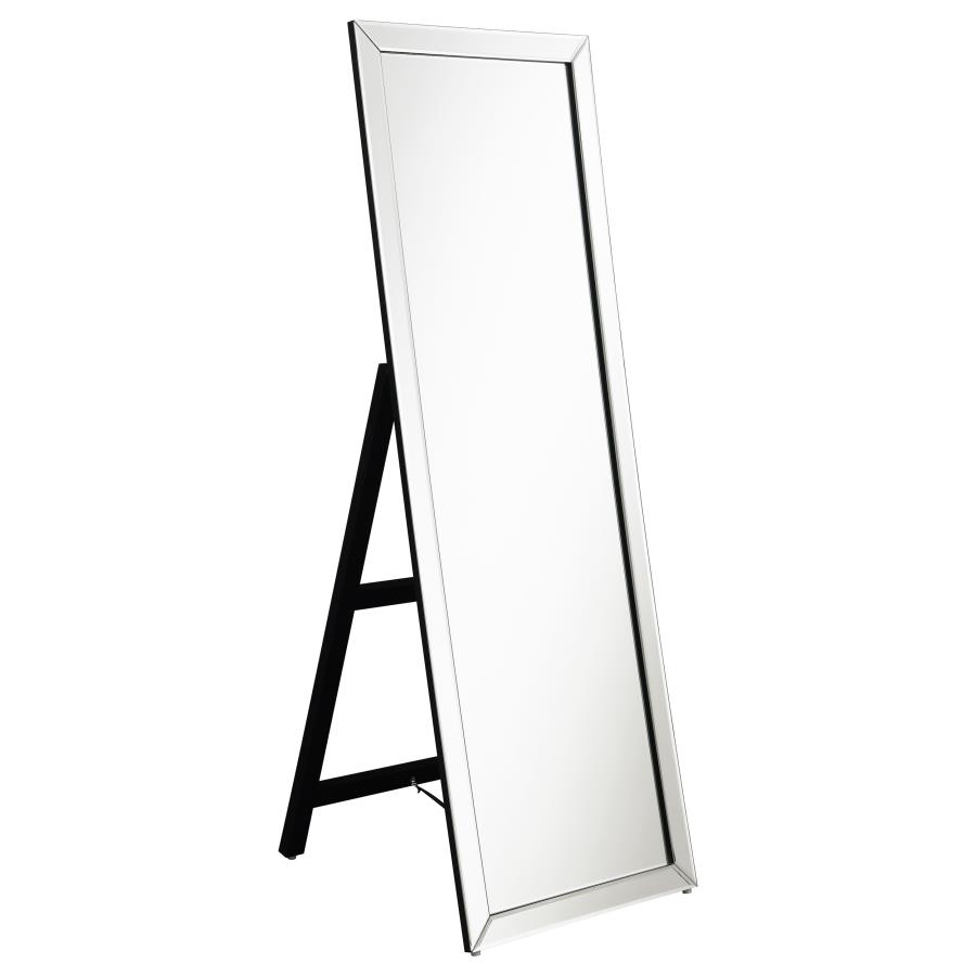 (image for) Soline 22 x 61 Inch Framed Standing Floor Mirror Silver