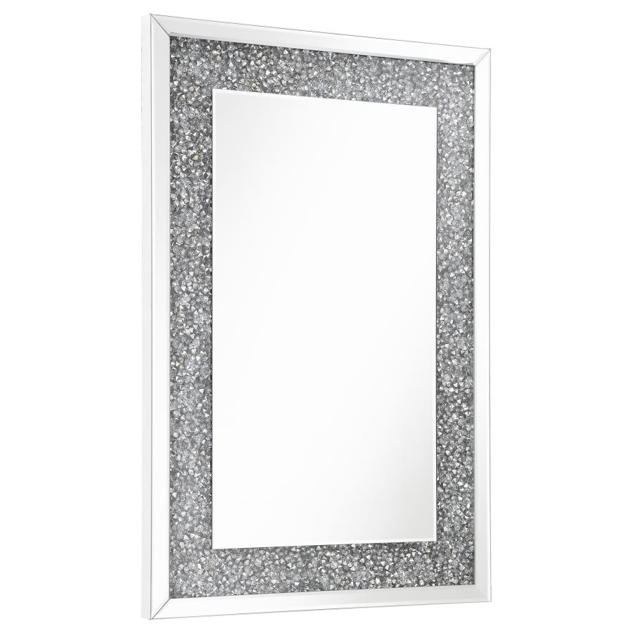 (image for) Valerie 24 x 36 Inch Acrylic Crystal Wall Mirror Silver