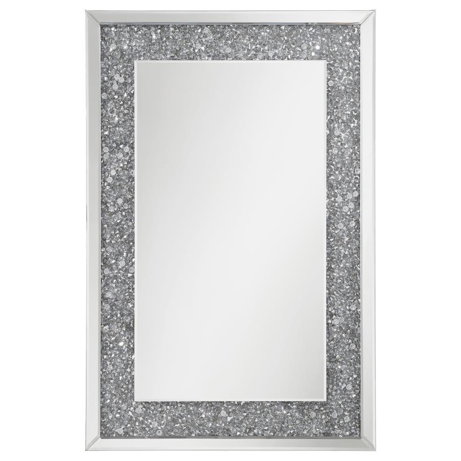 (image for) Valerie 24 x 36 Inch Acrylic Crystal Wall Mirror Silver