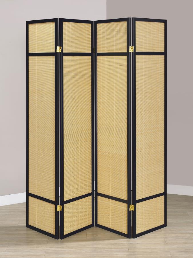 (image for) Pearce 4-panel Bamboo Room Divider Folding Screen Natural