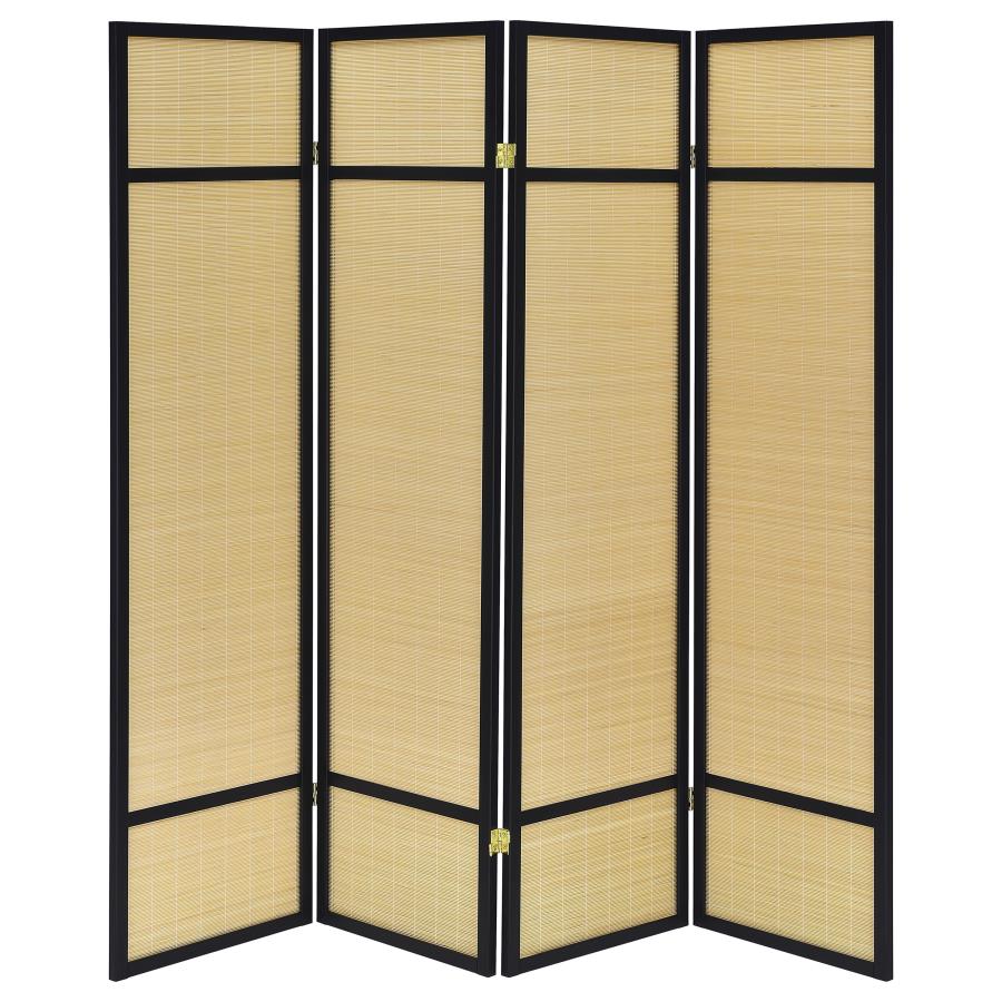 (image for) Pearce 4-panel Bamboo Room Divider Folding Screen Natural