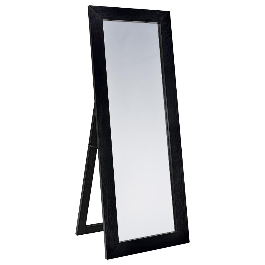 (image for) Cadence Tempered Glass Full Length Standing Mirror Black Oak