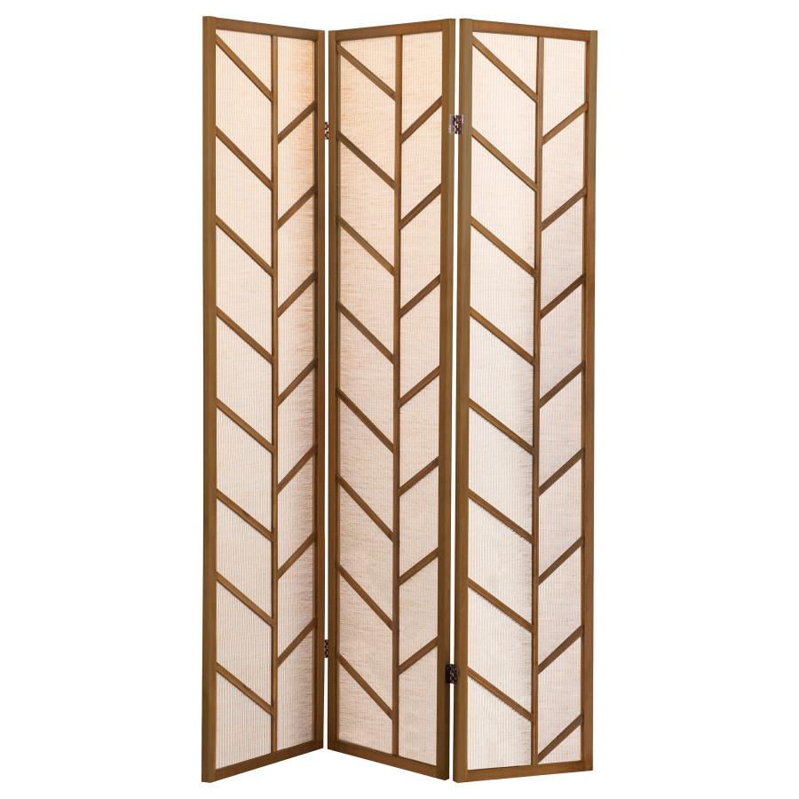 (image for) Mila 3-Panel Room Divider Folding Shoji Screen Walnut