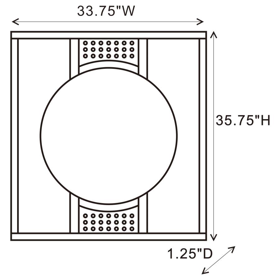 (image for) Carter 34 x 36 Inch Square LED Light Wall Mirror Black