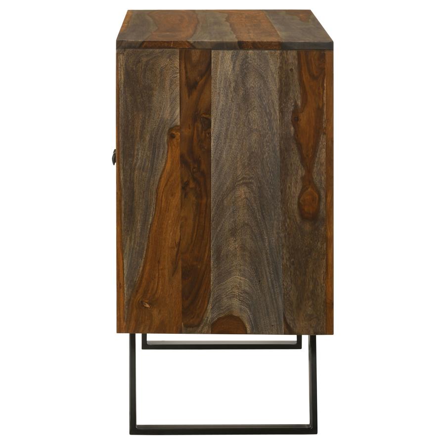 (image for) Mathis 2-door Sheesham Wood Storage Accent Cabinet Grey