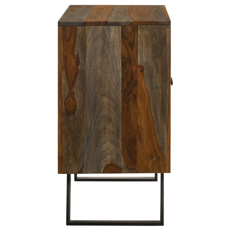 (image for) Mathis 2-door Sheesham Wood Storage Accent Cabinet Grey