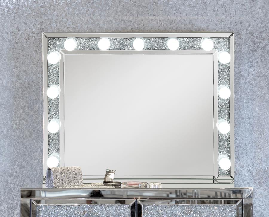 (image for) Wilmer Rectangular Table Vanity Mirror with Lighting Silver