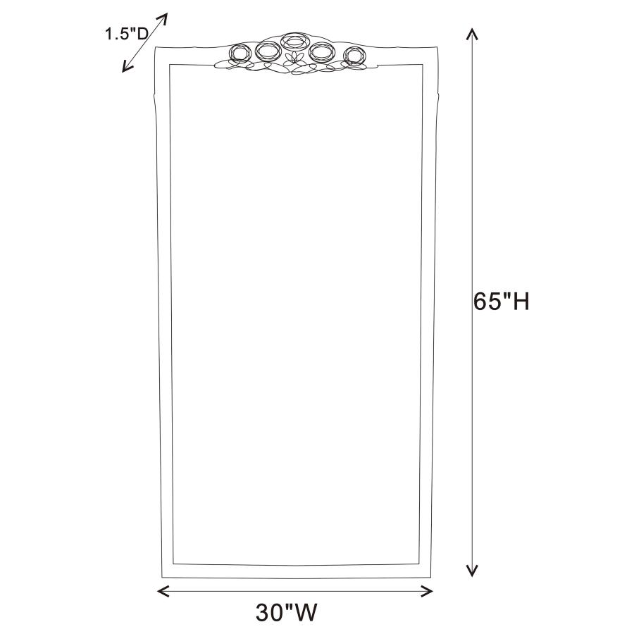 (image for) Sylvie 30 x 65 Inch French Provincial Floor Mirror White