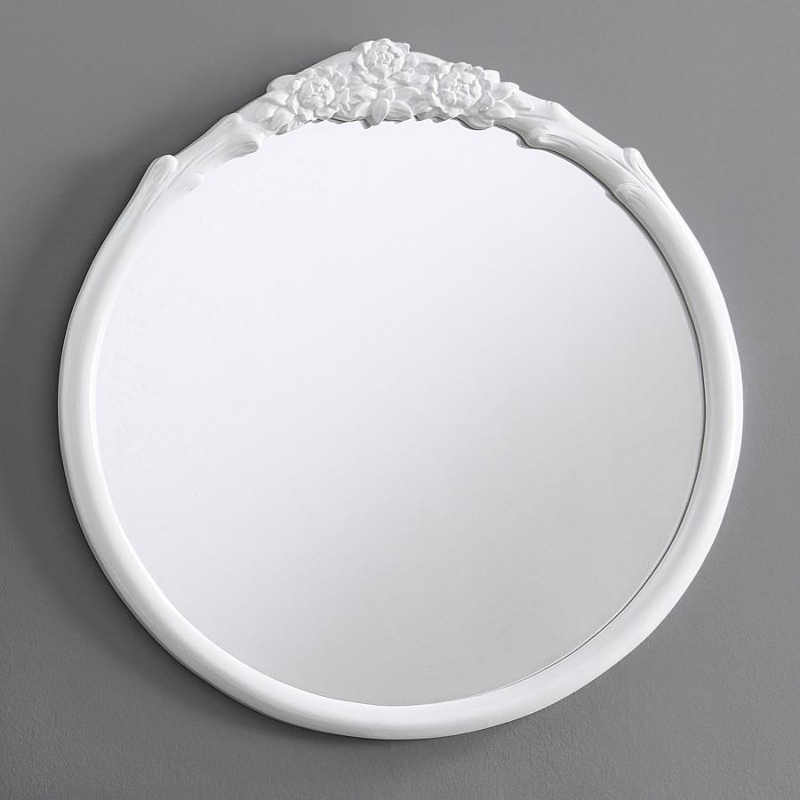 (image for) Sylvie 30 x 31 Inch French Provincial Wall Mirror White