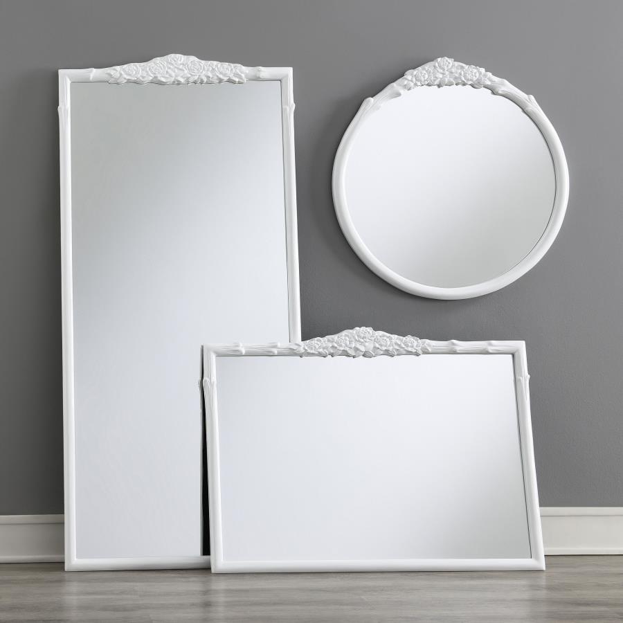 (image for) Sylvie 30 x 31 Inch French Provincial Wall Mirror White