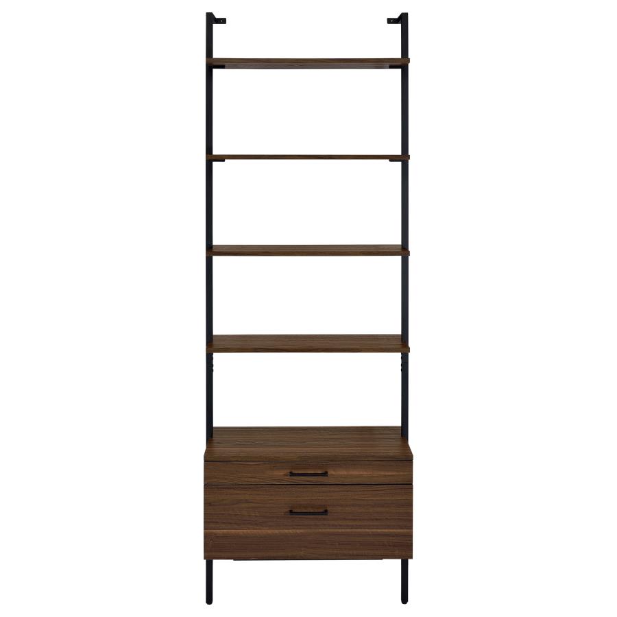 (image for) Owens 3-piece 96-inch Wall Mounted Bookshelf Set Walnut