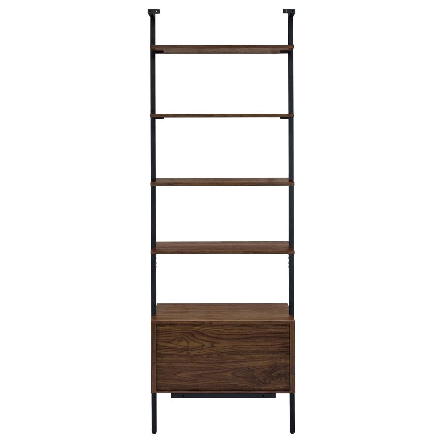 (image for) Owens 3-piece 96-inch Wall Mounted Bookshelf Set Walnut